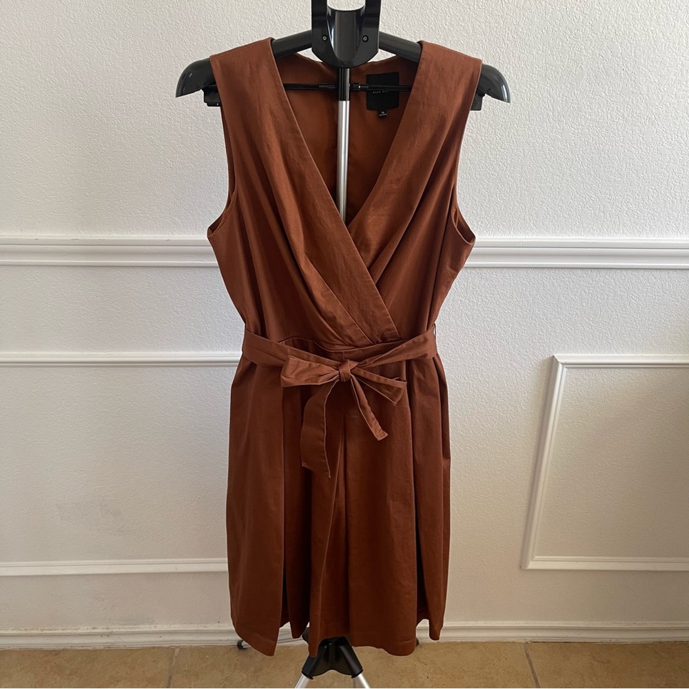 Alex Marie Cotton Rich Brown Wrap Dress